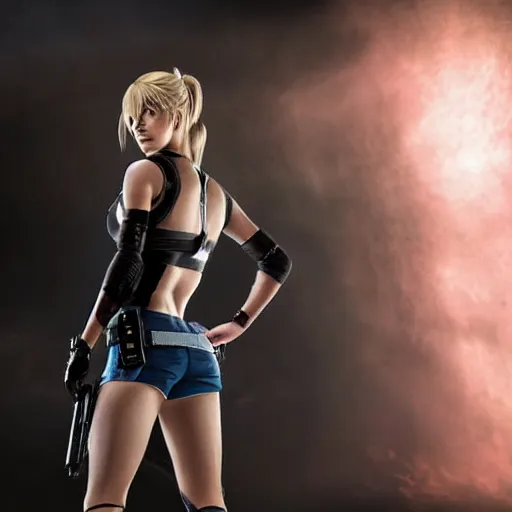 Image similar to alexa bliss as jill valentine in resident evil, 4k, high detail, high-resolution photograph, professional photography