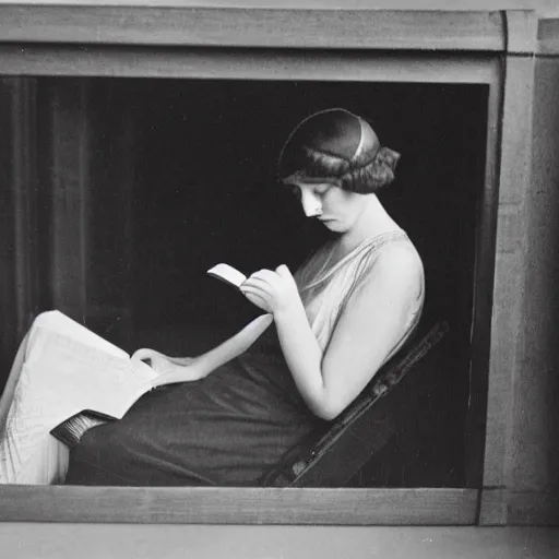 Image similar to a vintage 1 9 2 0 s kodachrome slide of a romantic academia aesthetic of a woman reading and writing.