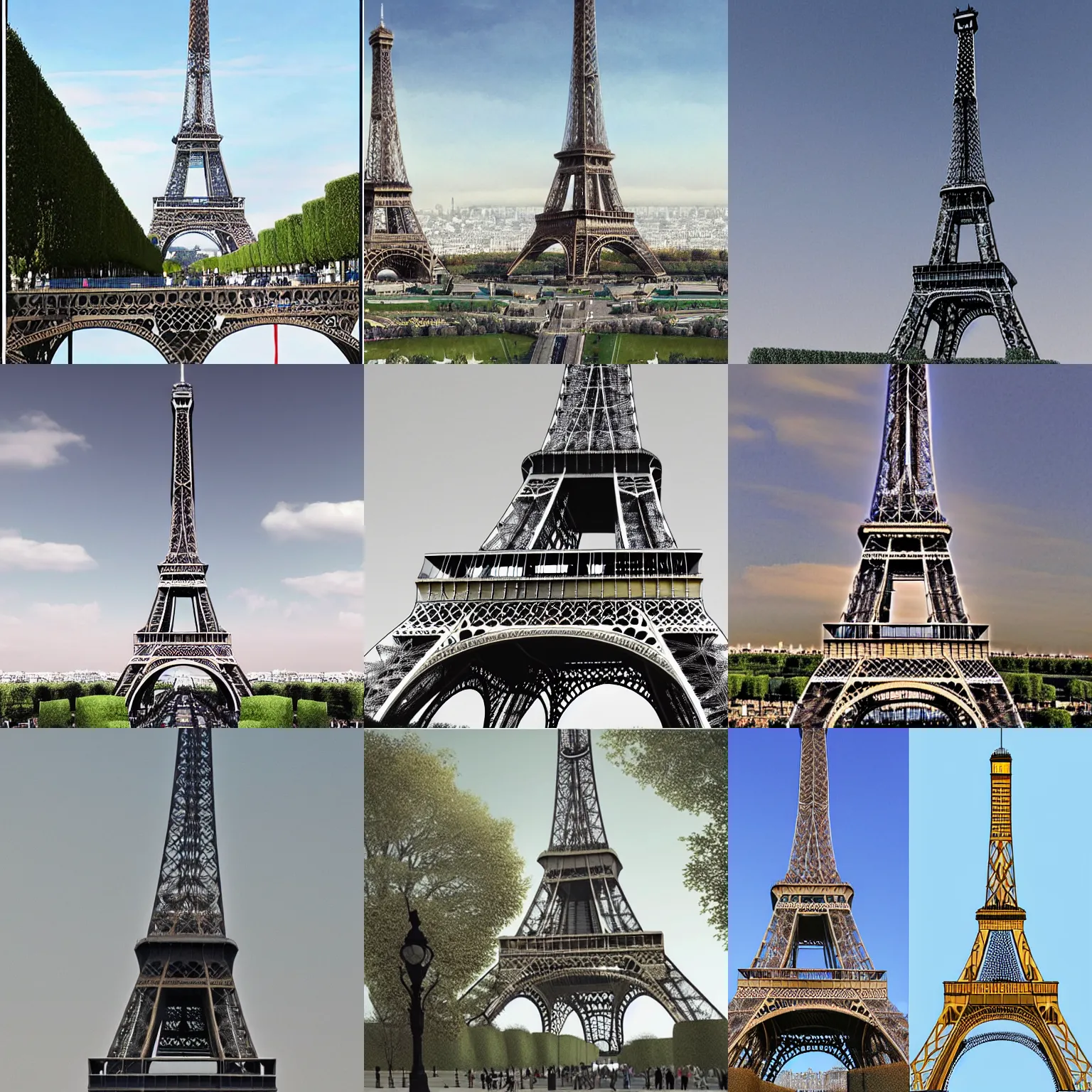 Image similar to rejected designs for the eiffel tower