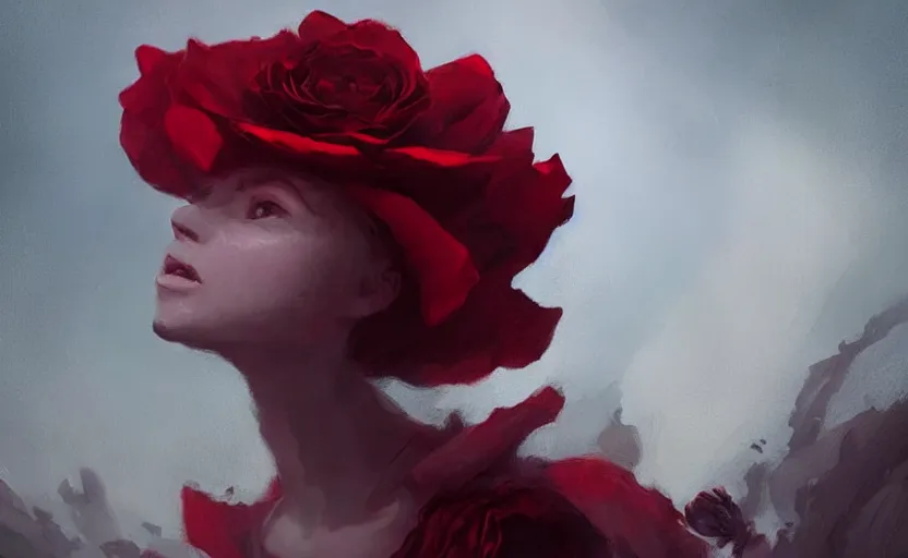 Image similar to A painting of a rose trending on artstation in the style of Greg Rutkowski