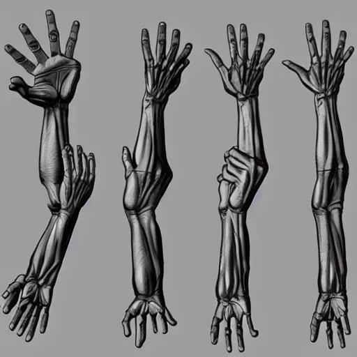 Image similar to Hands anatomy tonemapped in the style of Artstation