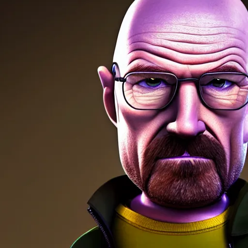 Prompt: Walter White as Gru in Despicable Me, artistic, 8k, cinematic, accurate, symetric, face, dramatic lighting, pastel colours, hdr