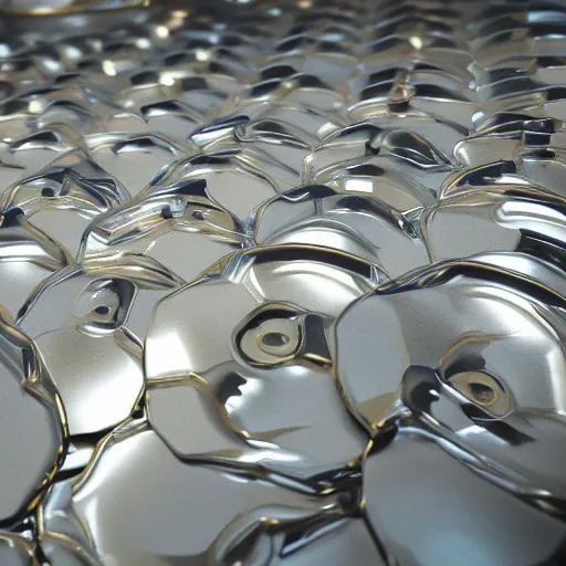 Prompt: army of metallic plates, raytracing, unreal engine tech demo, 5 5 mm