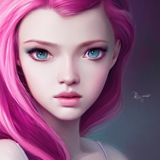 Image similar to teen girl, pink hair, gorgeous, amazing, elegant, intricate, highly detailed, digital painting, artstation, concept art, sharp focus, illustration, art by Ross tran