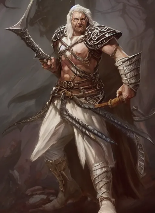 Image similar to white guard, ultra detailed fantasy, dndbeyond, bright, colourful, realistic, dnd character portrait, full body, pathfinder, pinterest, art by ralph horsley, dnd, rpg, lotr game design fanart by concept art, behance hd, artstation, deviantart, hdr render in unreal engine 5