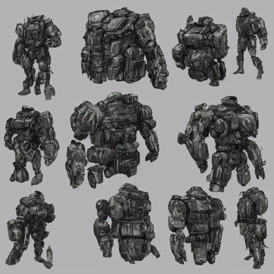 Prompt: simple massive nano chest armor plating military modern era variants 2 0 5 0 concept art hd 4 k