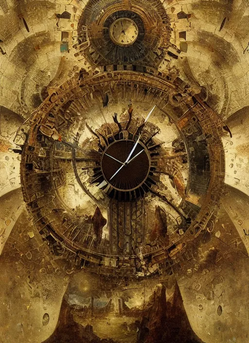 Image similar to the man who invented time, modern fine art, fractal, intricate, elegant, highly detailed,, by jheronimus bosch and greg rutkowski,