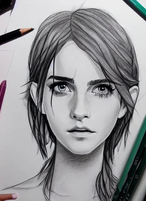 Image similar to wow this guy draws celebs as anime characters and his emma watson drawing is insane