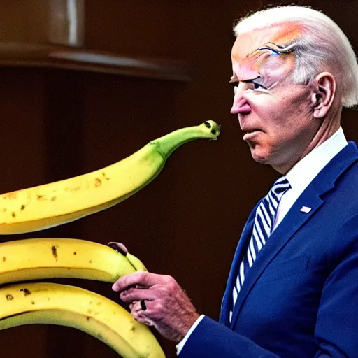 Image similar to tabloid photograph of Joe Biden slipping on a banana peel