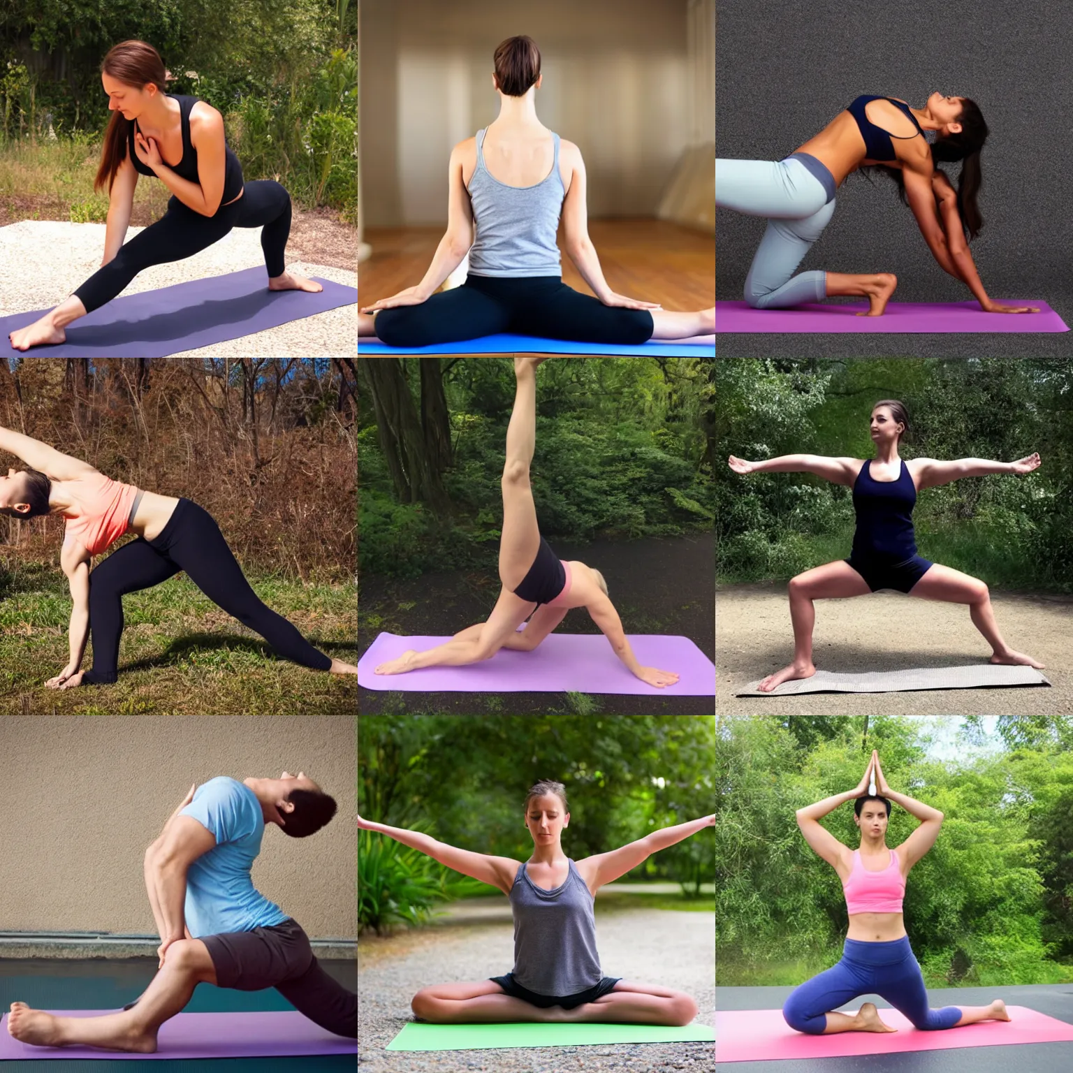 weird yoga poses, studio photo