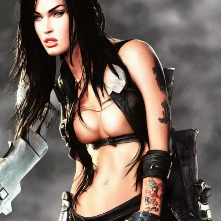 Image similar to megan fox in the style of final fantasy 7