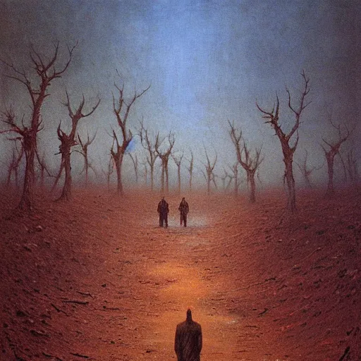 Image similar to survivor walking through apocalyptic new york wasteland, highly detailed beksinski art