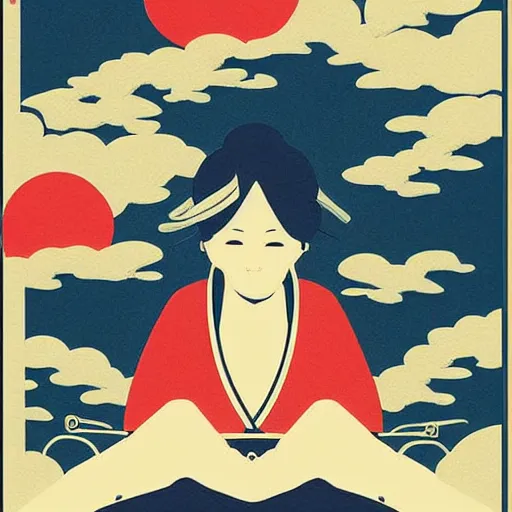 Prompt: japanese digital illustration poster, colourful, pinterest,