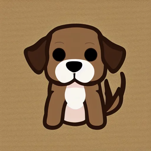 Image similar to cute puppy as an svg sticker, 2 d, flat, vector art