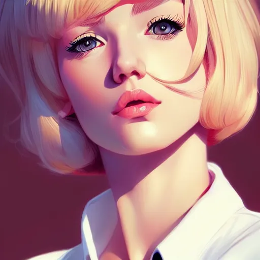 Image similar to a portrait of a beautiful blonde preppy, art by ilya kuvshinov and wlop and artgerm and josan gonzalez, digital art, highly detailed, intricate, sharp focus, trending on artstation hq, deviantart, pinterest, unreal engine 5, 4 k uhd image