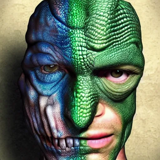 Image similar to half reptile half human hybrid