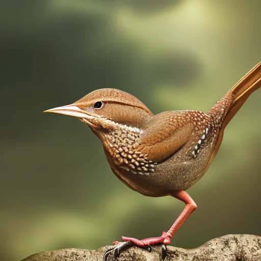 Image similar to closeup of a spanish wren bird in avila, chochin, green fields pinetrees, summer season, 4 k, midday light, concept art, by wlop, ilya kuvshinov, artgerm, krenz cushart, greg rutkowski, pixiv. cinematic dramatic atmosphere, sharp focus, volumetric lighting, cinematic lighting, studio quality