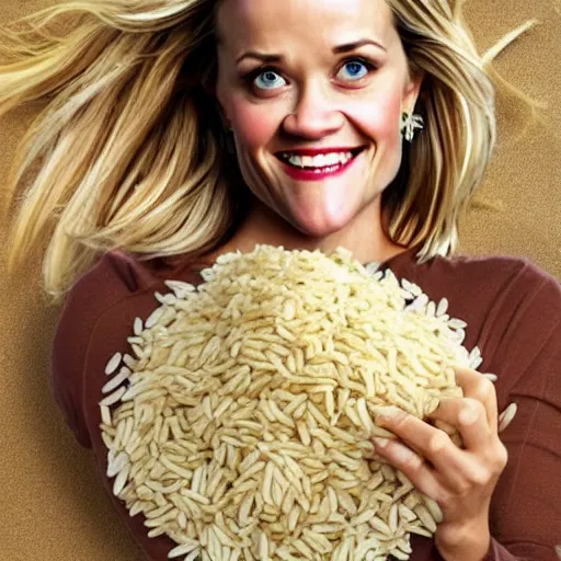 Image similar to a pile of rice with reece witherspoon face