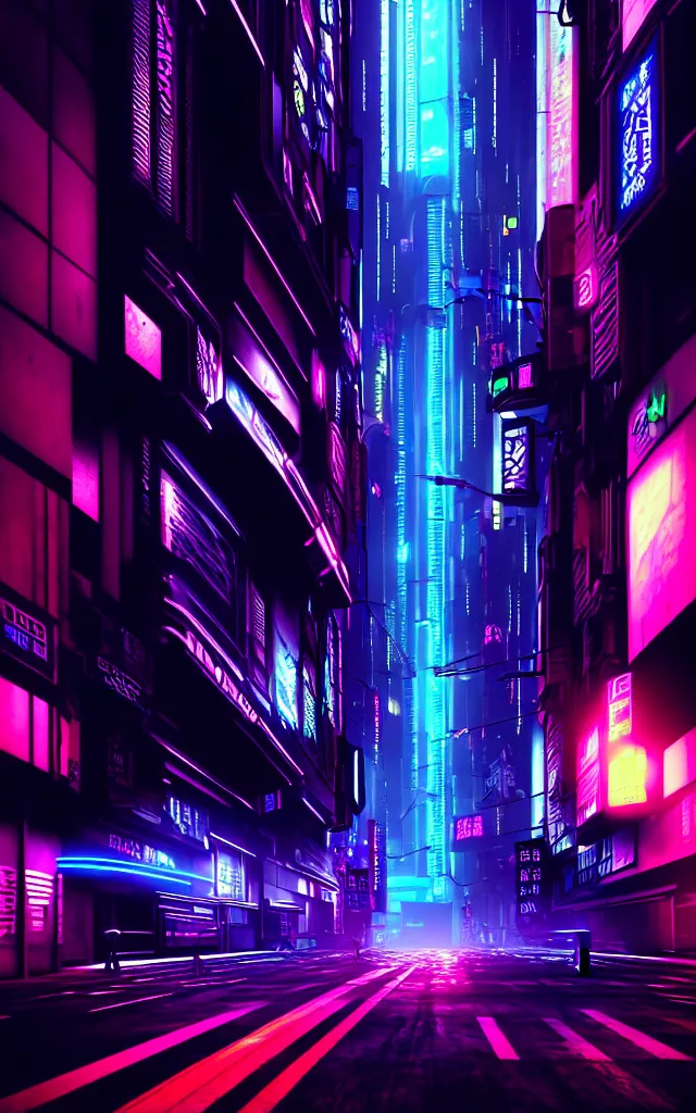 Image similar to a magnificent dark neon futuristic cyberpunk city bustling street at night cyberart by liam wong rendered in octane, 3 d render, trending on cgsociety, blender 3 d