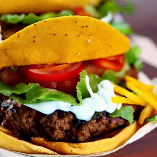 Image similar to taco burger