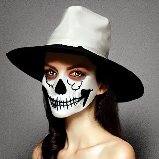 Image similar to wicher hat, spooky style