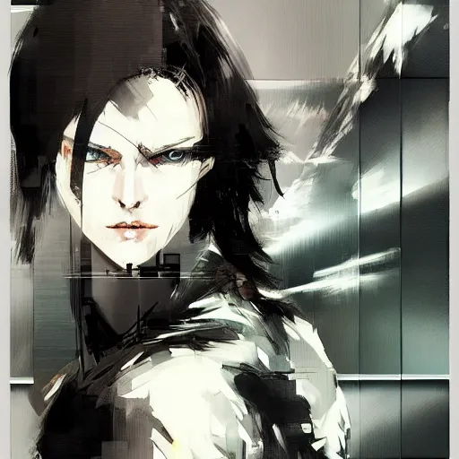 Prompt: android portrait by yoji shinkawa