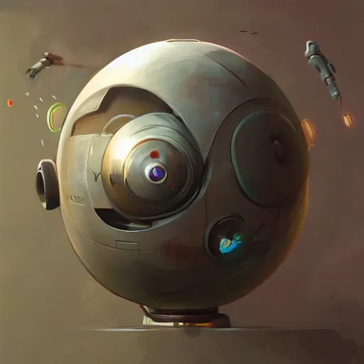 Prompt: Spherical robot by Mandy Jurgens
