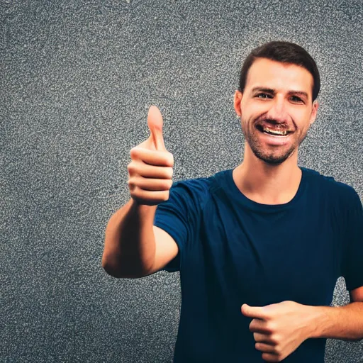 Image similar to man giving thumbs up