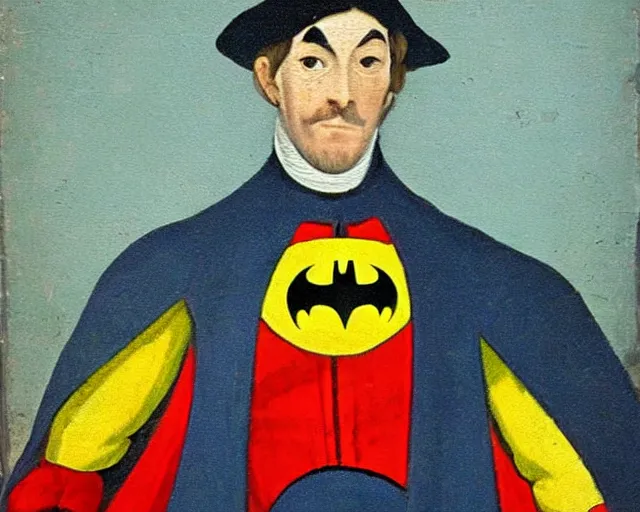 Image similar to a 1 6 0 0 s painting of batman