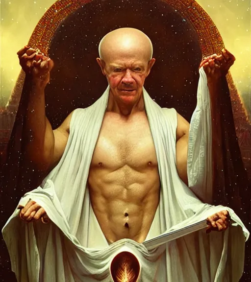 Prompt: A Magical Portrait of Mark Wahlberg as Aleister Crowley the Great Mage of Thelema, art by Tom Bagshaw and Wayne Barlowe and John Jude Palencar