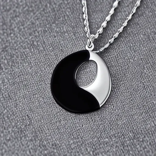 Image similar to a yinyang necklace, realistic, 4 k