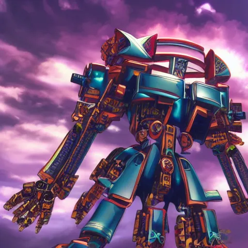 Image similar to an aztec mecha, height : 1 8 meters, anime key visual, 4 k