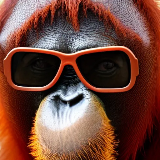 orangutan wearing cool dark sun glasses, ultra wide Stable Diffusion