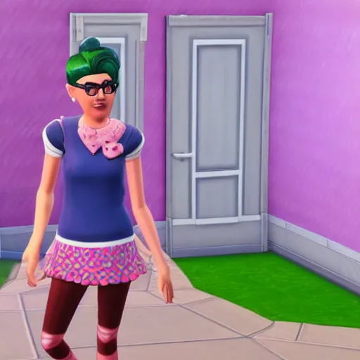 Image similar to julianna rose mauriello as stephanie from lazytown as a sims from sims 4