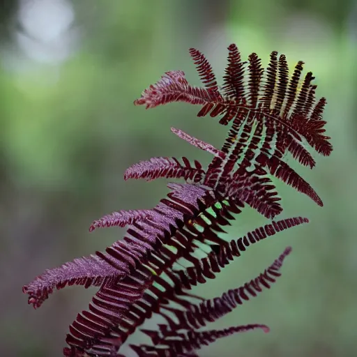 Prompt: photograph of licorice ferns growing on deer's back