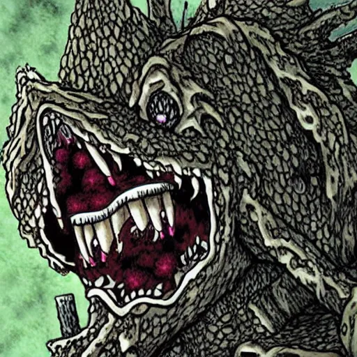 Prompt: a horrid tree monster in one piece by eiichiro oda