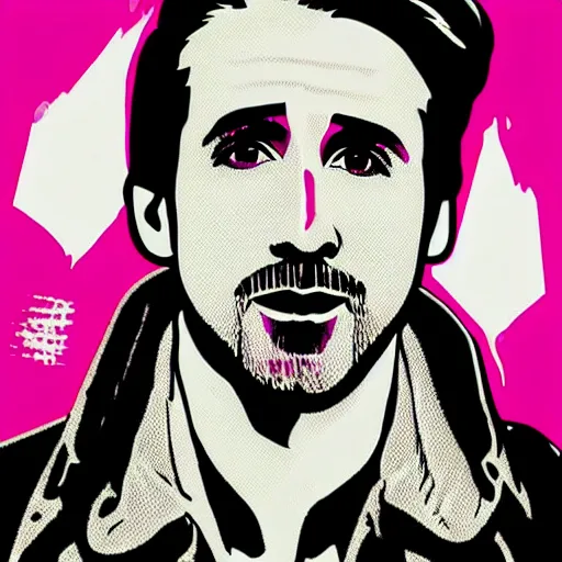 Image similar to pop art by ryan gosling