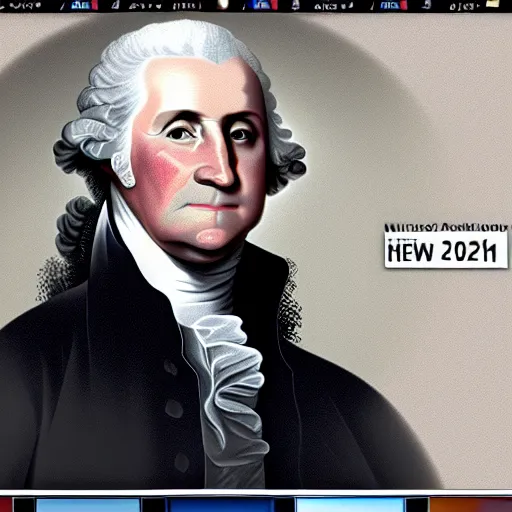 Image similar to george washington in 2 0 2 2, colored hd, modern times, 1 st president, rtx on, uhd 4 k
