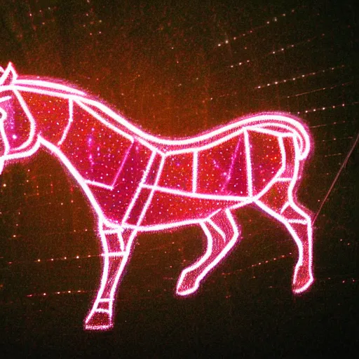 Image similar to a horse made out of lazers