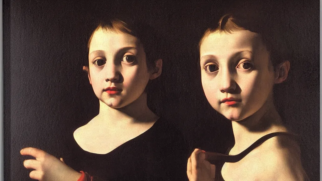 Prompt: A decent young girl portrait by Caravaggio.