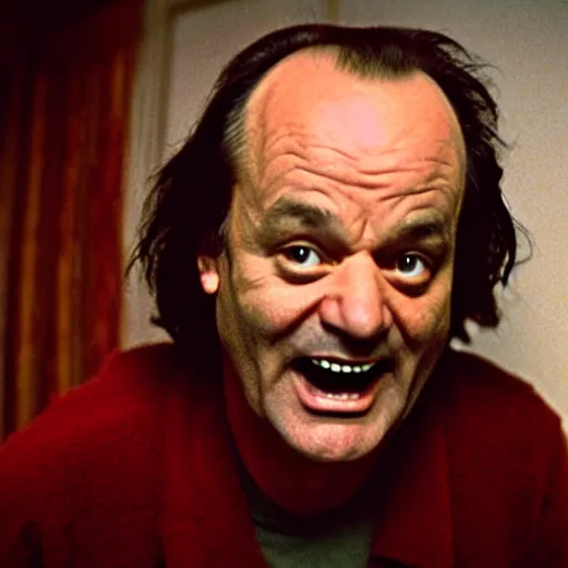 Image similar to bill murray plays jack torrance in the shining, movie still, promotional shot