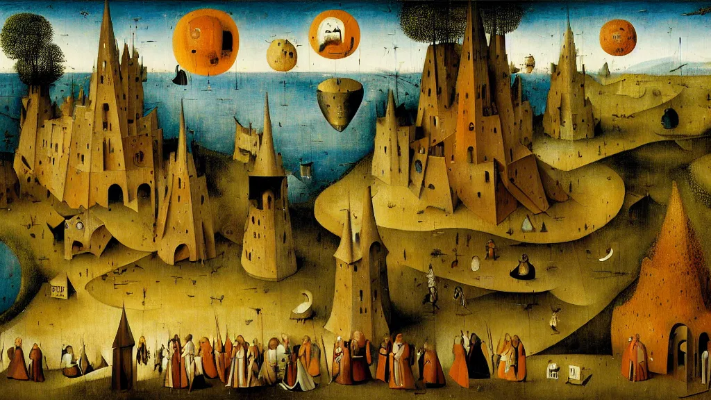 Prompt: a beautiful digital painting of a landscape by remedios varo hieronymus bosch and johfra bosschart