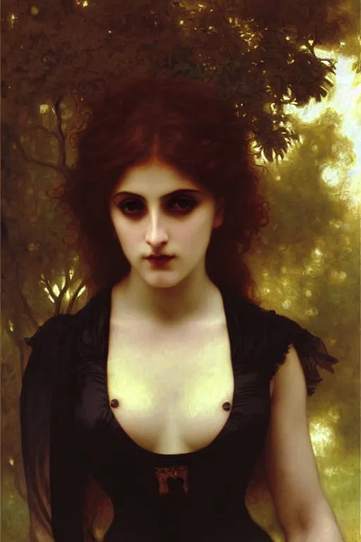 Prompt: gothic lady, painting by rossetti bouguereau, detailed art, artstation