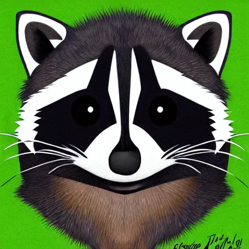 Image similar to raccoon in a suit. drawing. digital art