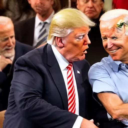 Image similar to donald trump sleeping with joe biden