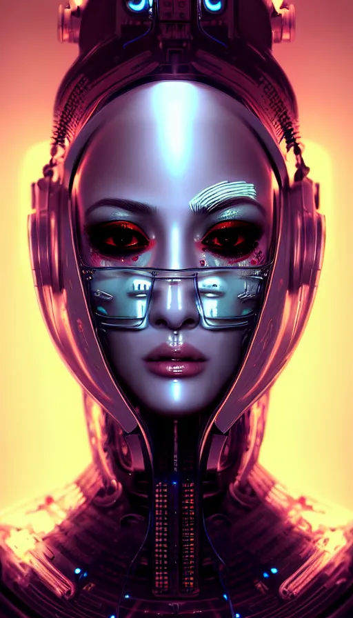 Image similar to face mask on beautiful woman face, cyberpunk art by kuno veeber, cgsociety, computer art, ultra detailed, futuristic, anime aesthetic