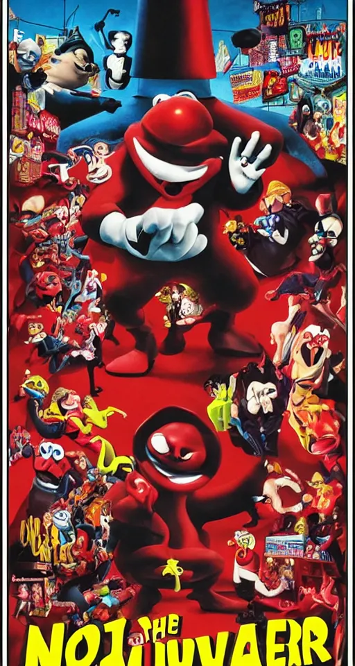 Image similar to movie poster for the noid vs the hamburglar, action, supernatural, directed by guillermo del toro