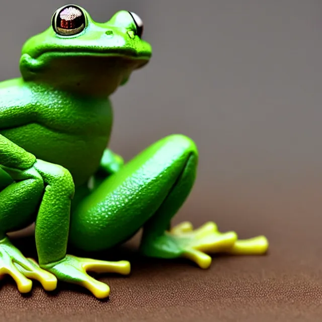 Image similar to A breyer figurine of a frog, toy photography