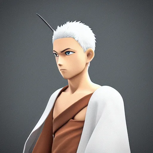 Prompt: “photrealistic 8k render 3d anime character warrior monk, Ufotable, White Fox, Kyoto Animation”