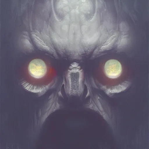 Prompt: a hyper realistic portrait painting of the mothman, glowing eyes, creepy, backlight, horror vibe, real, realistic lighting in the style of greg rutkowski, trending on artstation,